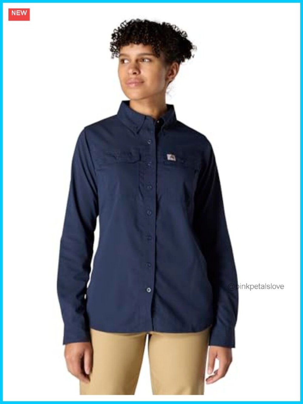Force Relaxed Fit Lightweight Long-Sleeve Shirt Polyester Nylon Chambray FastDry